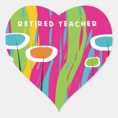 Retired Teacher Appreciation Gifts Heart Sticker