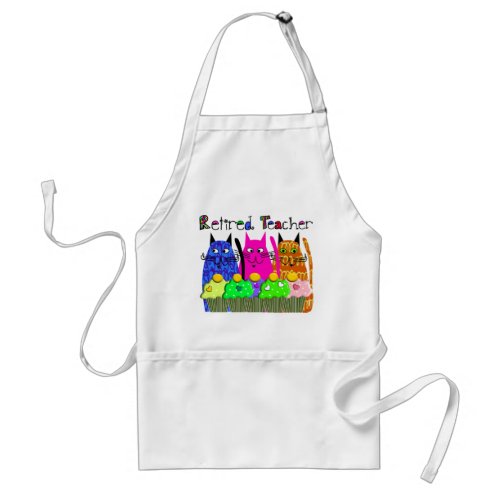 Retired Teacher Apron Cats and Cupcakes