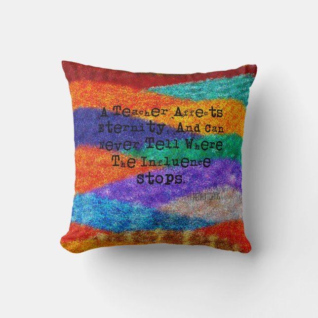 Retired Teacher Art Throw Pillow (Front)