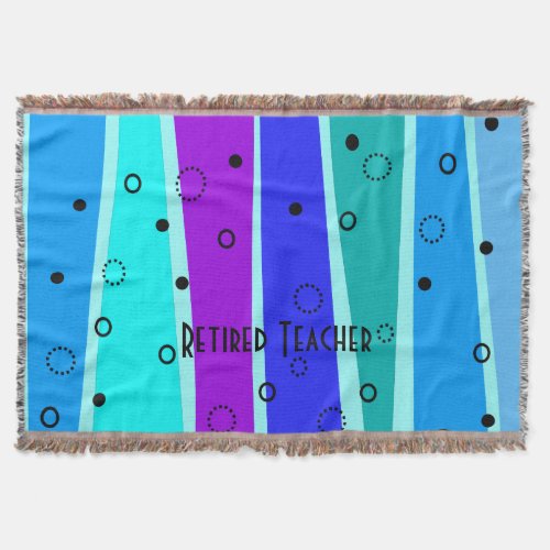 Retired Teacher Artsy Blue Blanket