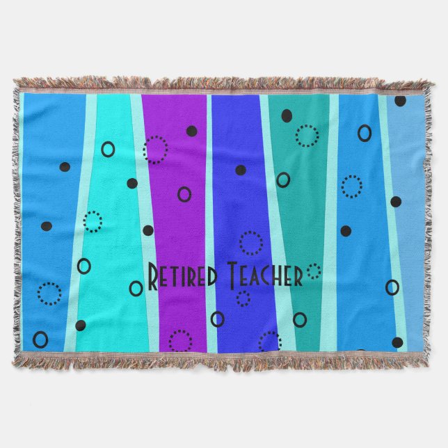 Retired Teacher Artsy Blue Blanket (Front)