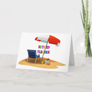 Retired Teacher, Beach Scene (revised) Card