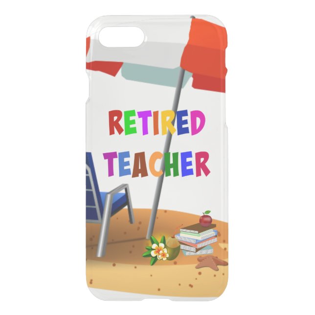 Retired Teacher, Beach Scene (revised) Uncommon iPhone Case (Back)