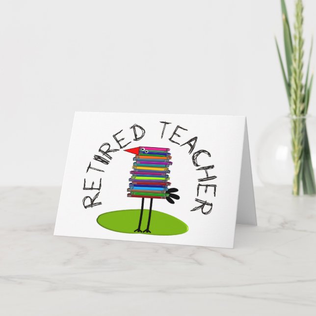 Retired Teacher "Book Bird" Gifts Card (Front)