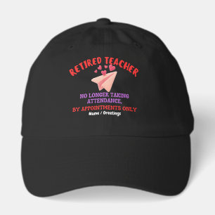 Retired Teacher By Appointments Only Groovy Heart Hat