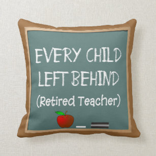 Retired Teacher Chalk Board Design Pillow