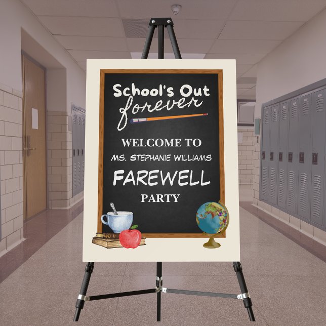 Retired Teacher Chalkboard Farewell Party Foam Board (Creator Uploaded)