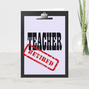 Retired Teacher Clipboard Card