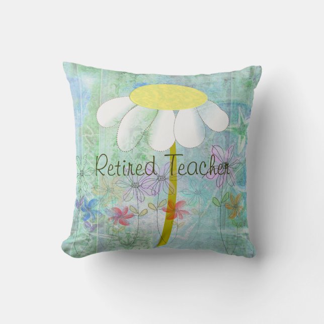 Retired Teacher Daisy Nap Pillow (Front)