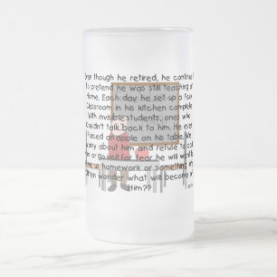 Retired Teacher "Faux Classroom" Story Art Gifts Frosted Glass Beer Mug