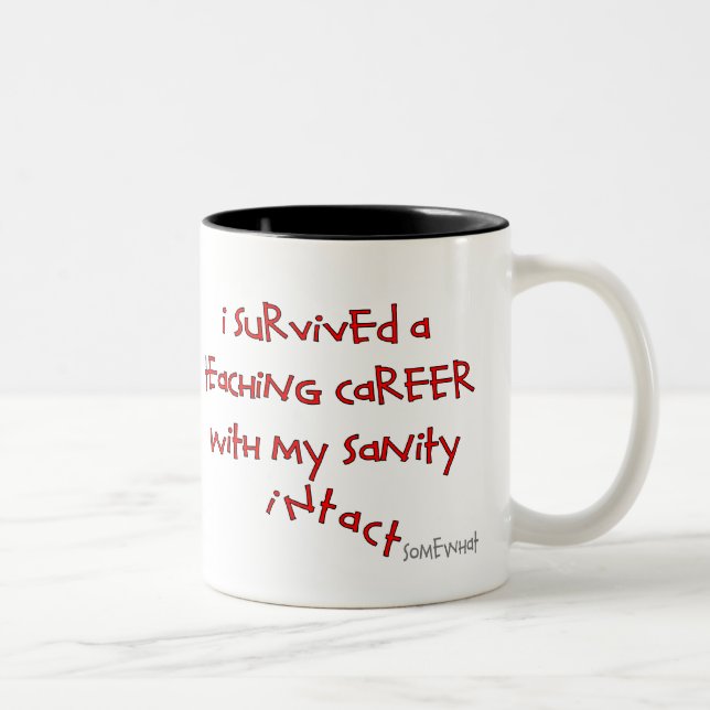Retired Teacher Gifts, Hilarious Sayings Two-Tone Coffee Mug (Right)