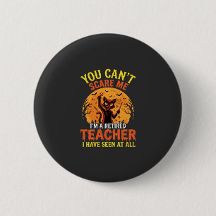 Retired Teacher Halloween Pumpkin Cat Design_1 Button