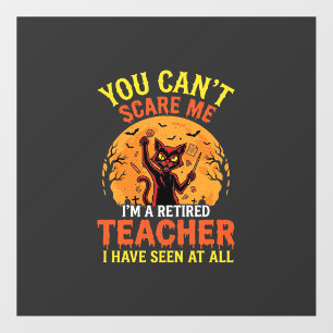 Retired Teacher Halloween Pumpkin Cat Design_1 Floor Decals