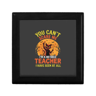 Retired Teacher Halloween Pumpkin Cat Design_1 Gift Box