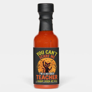 Retired Teacher Halloween Pumpkin Cat Design_1 Hot Sauces