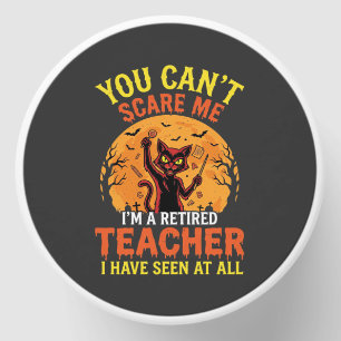 Retired Teacher Halloween Pumpkin Cat Design_1 Mini Candle Favors