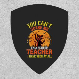 Retired Teacher Halloween Pumpkin Cat Design_1 Patch