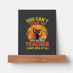 Retired Teacher Halloween Pumpkin Cat Design_1 Picture Ledge
