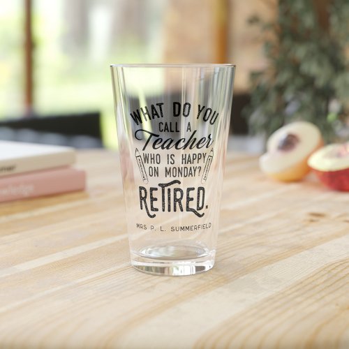 Retired Teacher Head of School Retirement Custom Glass