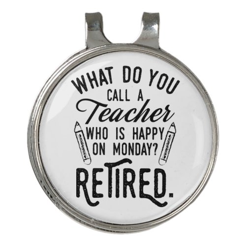Retired Teacher Head of School Retirement Golf Hat Clip