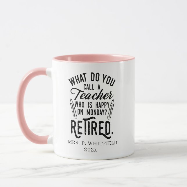 Retired Teacher Head of School Retirement Swag Mug (Left)