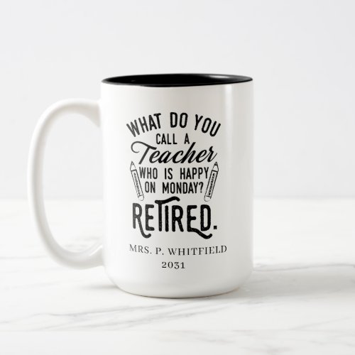 Retired Teacher Head of School Retirement Two_Tone Coffee Mug