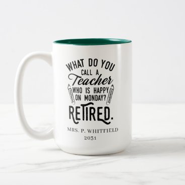 Retired Teacher Head of School Retirement Two-Tone Coffee Mug