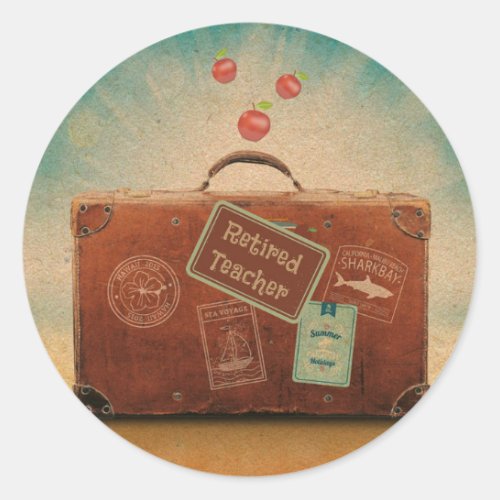 Retired Teacher More Time to Travel Classic Round Sticker