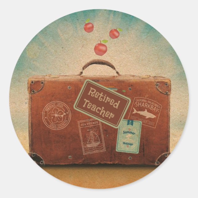 Retired Teacher, More Time to Travel Classic Round Sticker (Front)