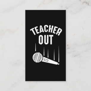 Retired Teacher Out Mic Drop Retirement Business Card