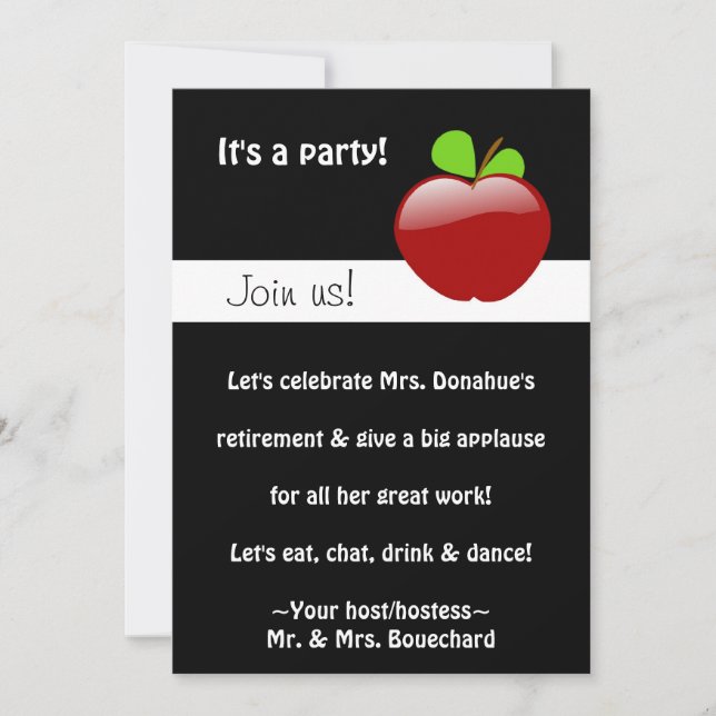 Retired Teacher Party Invitation (Front)