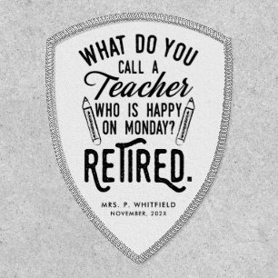 Retired Teacher Personalized Retirement Keepsake Patch