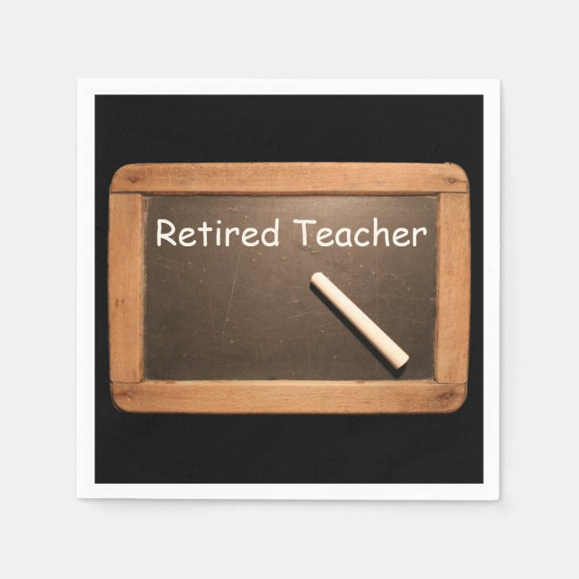 Retired Teacher Retirement Paper Napkin (Front)