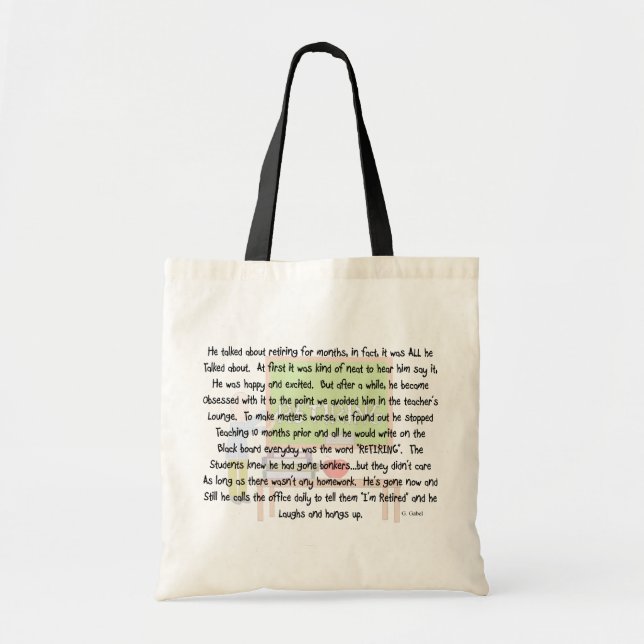 Retired Teacher story art "Obsessed With Retiring" Tote Bag (Front)