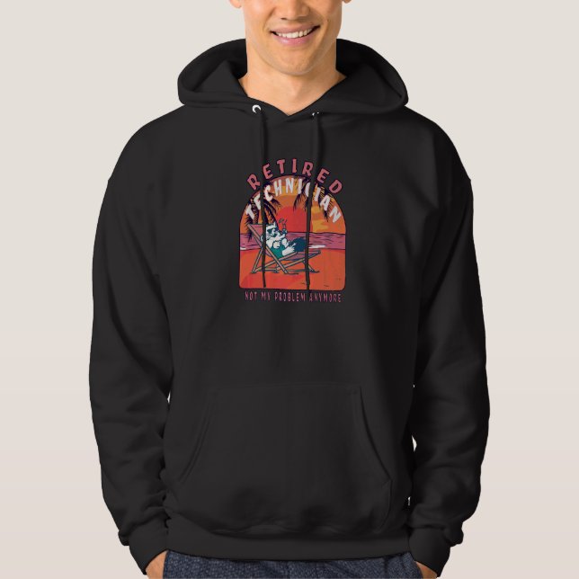 Retired Technician  Vintage Retirement Hoodie (Front)