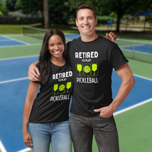 Retired to Play Pickleball Paddles and Ball  T-Shirt (Creator Uploaded)