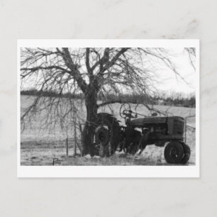 Retired Tractor Postcard