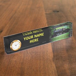 Retired Train Engine From Seattle Desk Name Plate