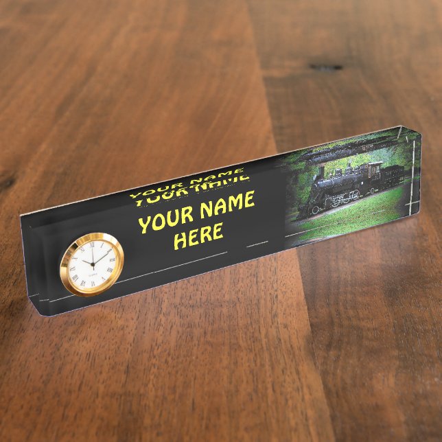 Retired Train Engine From Seattle Desk Name Plate (Side)