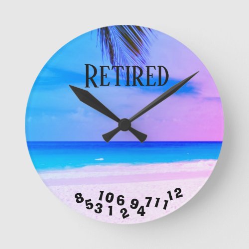 Retired Tropical Beach _ Round Clock