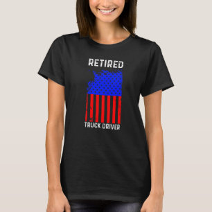 Retired Truck Driver US Flag Trucker Retirement 4 T-Shirt