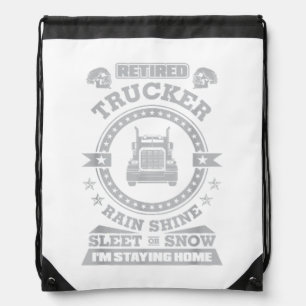 Retired Trucker shirts Funny Truck driver clothing Drawstring Bag