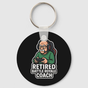 Retired Ttle Royale Coach Funny Gamer Elder Gaming Keychain