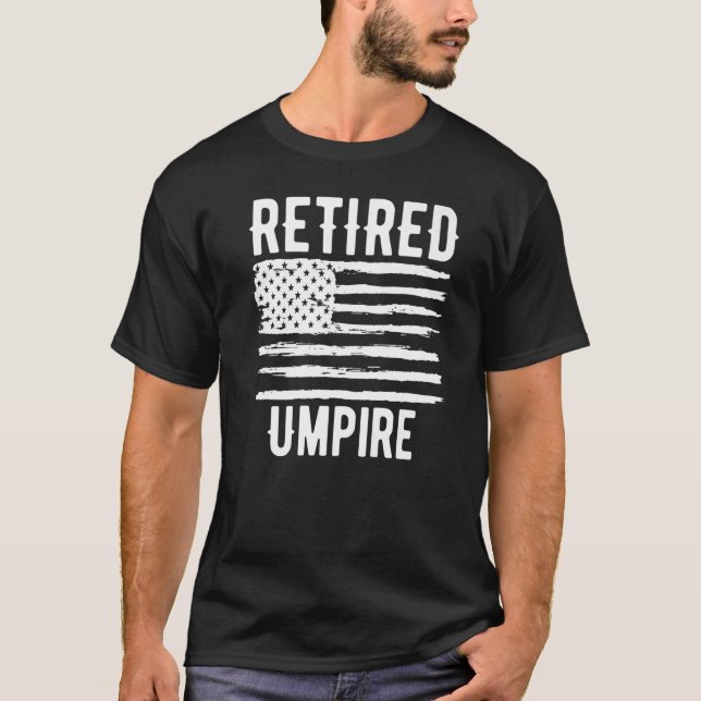 Retired Umpire Profession American Flag Premium T-Shirt (Front)