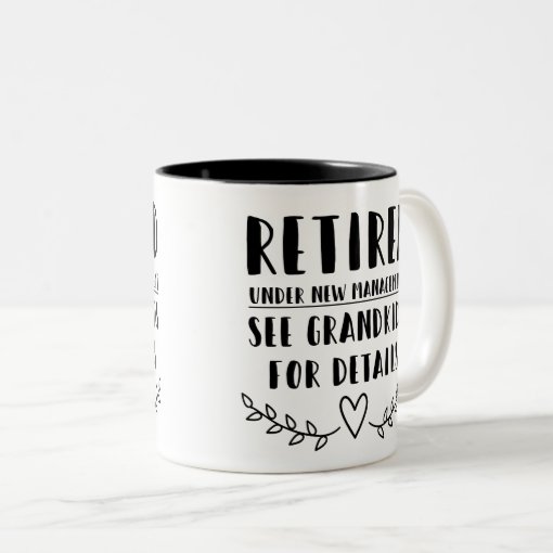 ThisWear Retired Under New Management - Juego De 2 Tazas De Café De Cerámica De 15 Oz