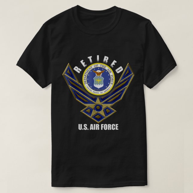 Retired US Air Force Veteran Retirement Tee For Ve (Design Front)