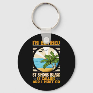 Retired Us Coast Funny Sea Lover St Simons Island Keychain