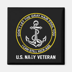 Retired us sailor funny old man us naval veteran magnet