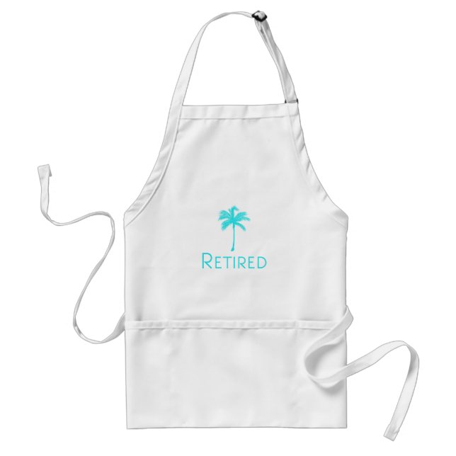 Retired Vacation Palm Tree Adult Apron (Front)