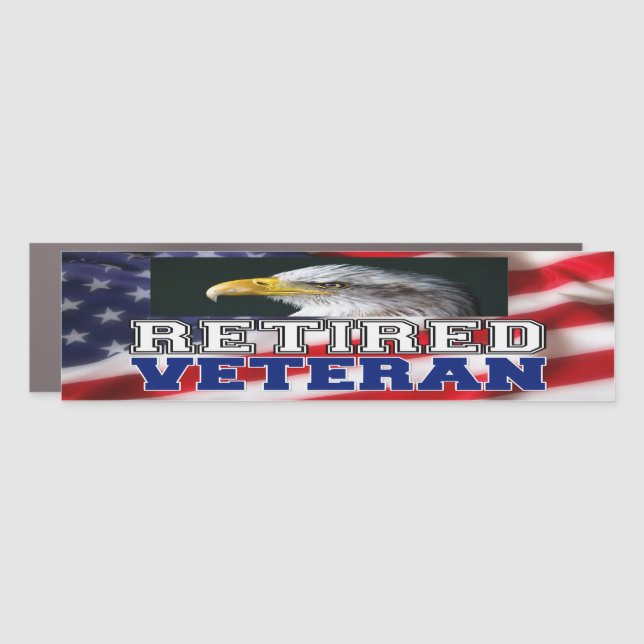 Retired Veteran Car Magnet (Front)